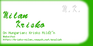 milan krisko business card